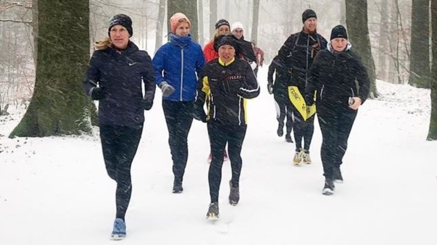 Hardlopen in de sneeuw
